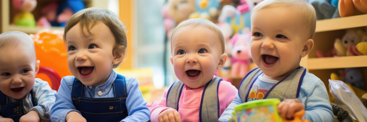 Lachende Babies und Kleinkinder.