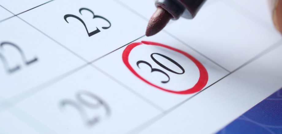 Kalender Markierung mit rotem Rand