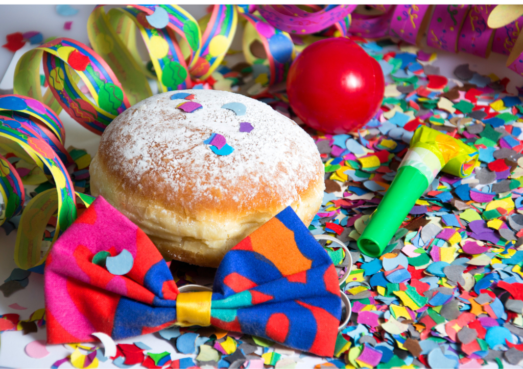 Konfetti, Berliner und Luftschlangen