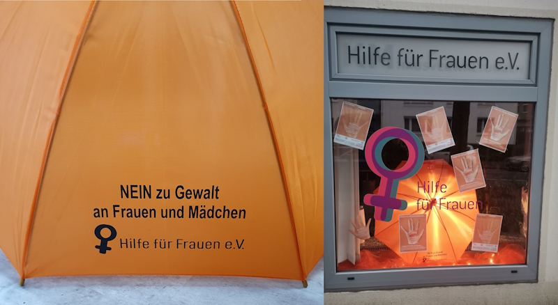 Fester mit Aufdruck gegen Gewalt an Frauen.