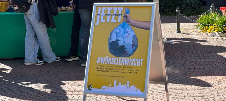 Plakat der Aktion auf dem Morlaixplatz.