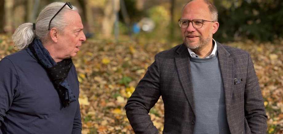Bürgermesiter Roger Nießen im Gespräch mit Stefan Gouders.
