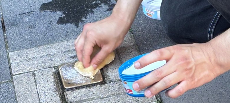 Der Stolperstein für Rosa Schillings, der 2017 in Erinnerung an die in Würselen geborene Frau verlegt wurde.