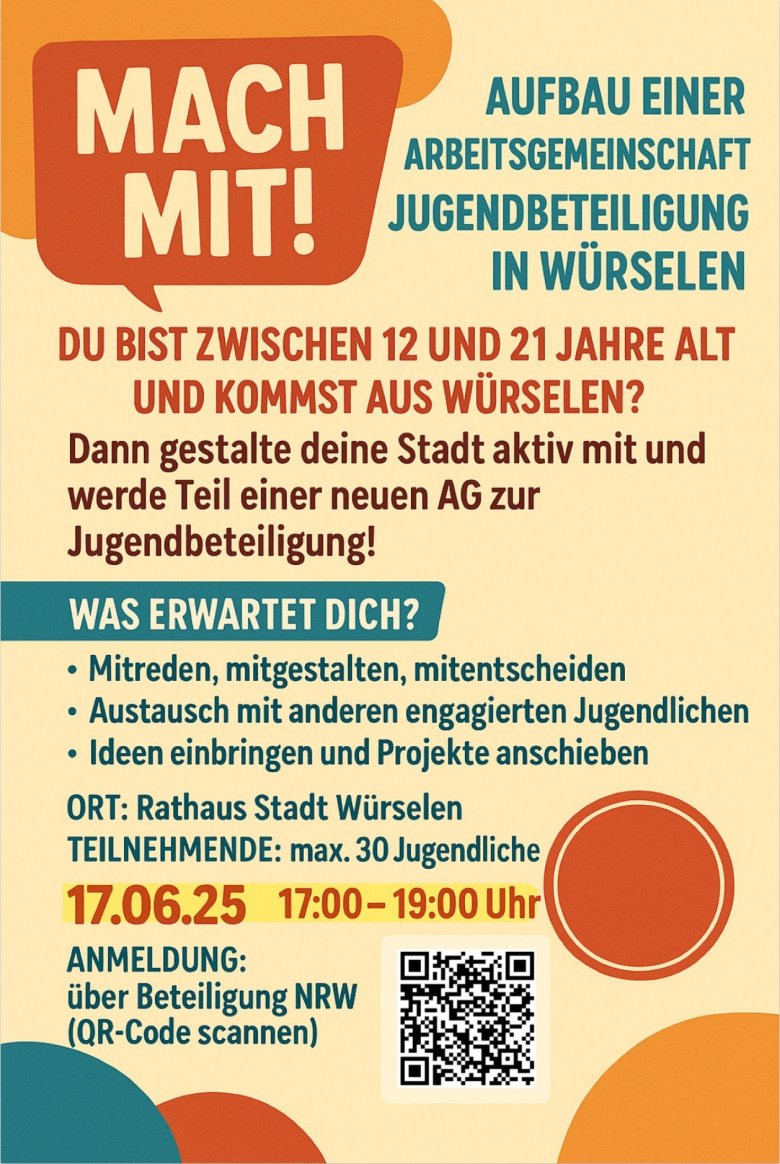 Bunte Schrift zur Bewerbung der AG Jugendbeteiligung