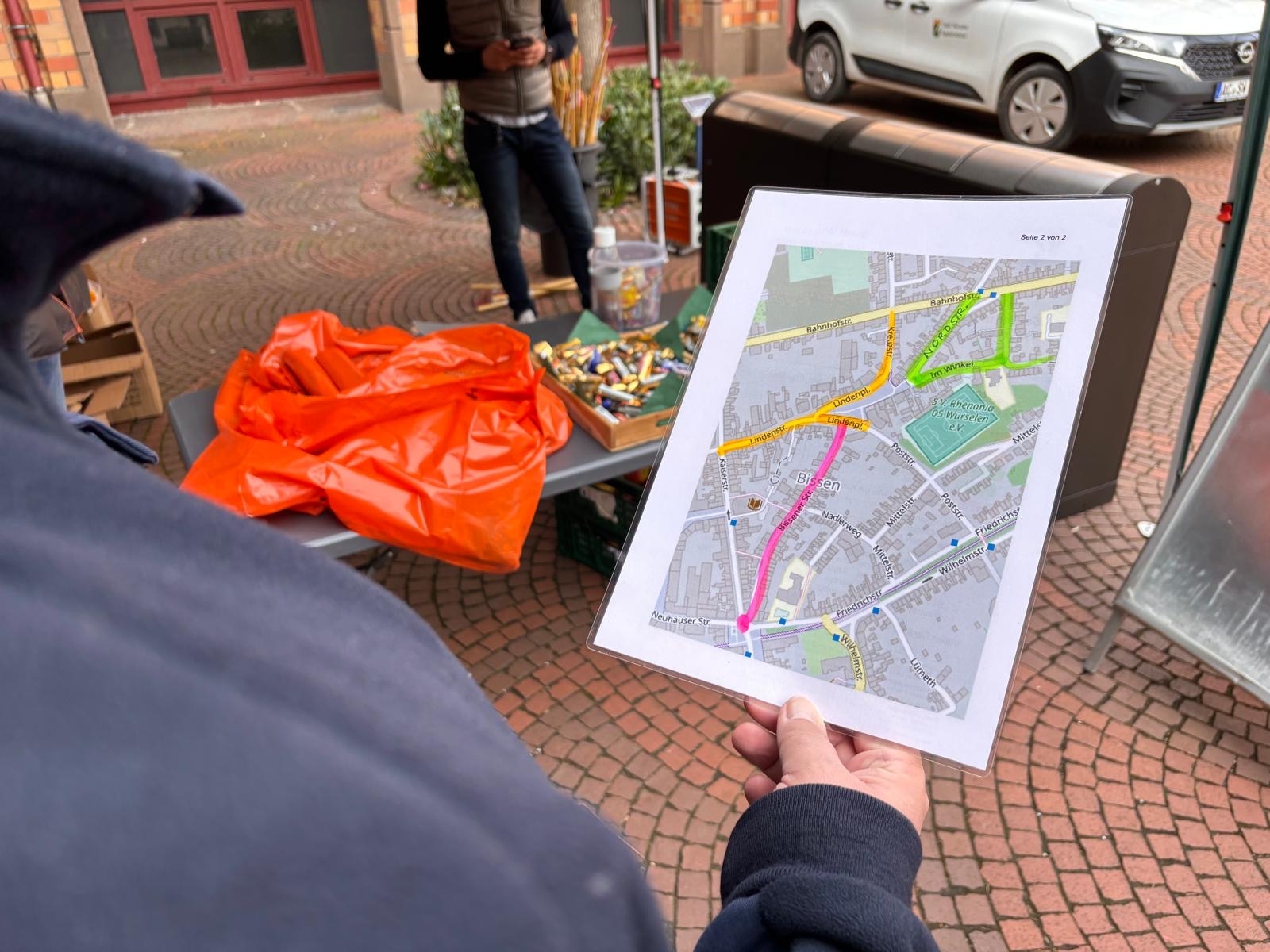 Auftakt der Aktion #würselenwischt am vergangenen Montag auf dem Morlaixplatz.