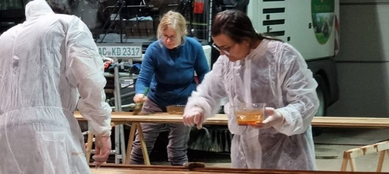 Ein weiteres Projekt aus dem Bürgerbudget nimmt Form an: Die in die Jahre gekommene Schutzhütte zwischen Aquana und Ortsteil Broichweiden wird erneuert.