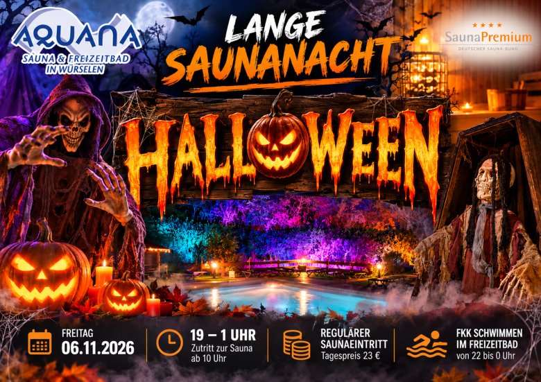 Die lange Saunanacht „Halloween“ im AQUANA Die lange Saunanacht „Halloween“ im AQUANA